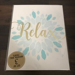 Set of 3 Relax Soak Unwind Archival Wall Prints Bathroom Art Decor Relaxation